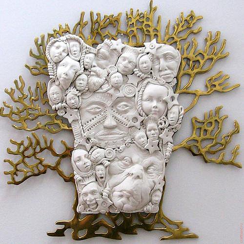 миниатюры из полимерной глины, дерево