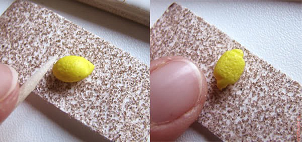 Делаем текстуру кожуры лимона из полимерной глины