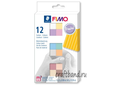 FIMO soft комплект Пастельные из 12-ти блоков 8023 C12-3