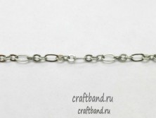 Цепь для бижутерии фигаро серебро
