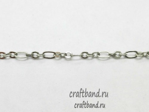 Цепь для бижутерии фигаро серебро