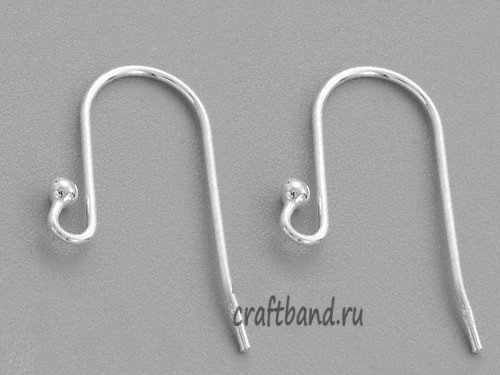 Швензы с шариком серебро 925 пробы