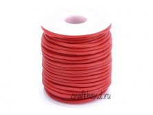 Полиуретановый полый шнур 3 мм. красный