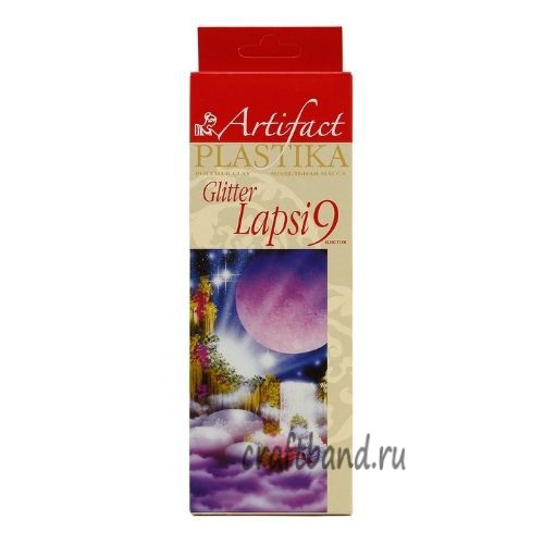 Набор полимерной глины "Lapsi Glitter" с блёстками 9 цветов