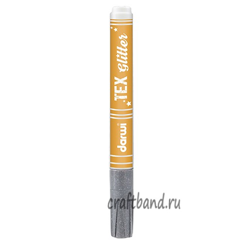 DA0140013 Маркер для ткани Darwi TEX Glitter, 2мм (с блестками) (080 серебрянный)