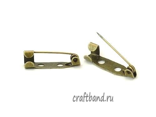 Основа для броши бронза 25*5 мм. 10 штук