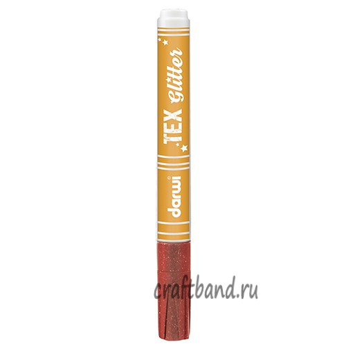DA0140013 Маркер для ткани Darwi TEX Glitter, 2мм (с блестками) (490 алый)