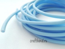 Полиуретановый полый шнур 3 мм. голубой