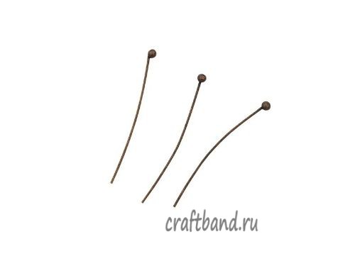 Пин с шариком Астра медь 30 мм. 50 шт.