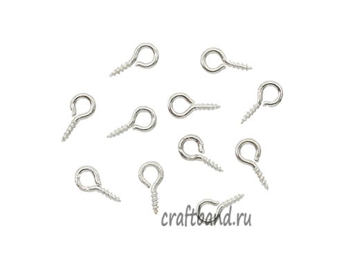 Штифт с резьбой 8*4 мм. Серебро. 10 шт.