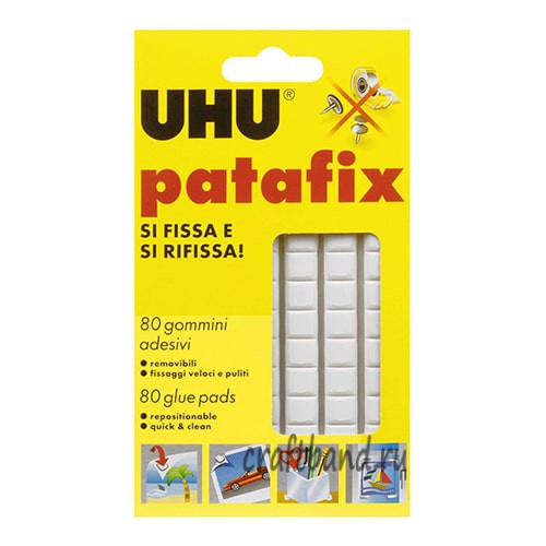 Подушечки клеящие, Patafix UHU белые, упак./80 шт.