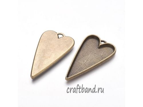 Основа для подвески Сердце, бронза