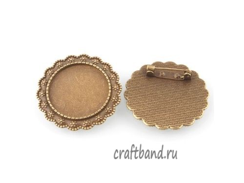 Основа для броши круглая, 25 мм.