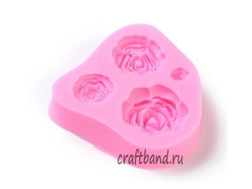 Силиконовый молд 4 розы