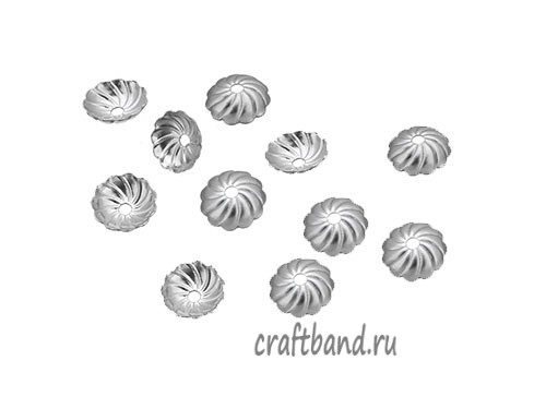 Шапочка для бусины Спираль 5 гр. (≈ 100 шт.)