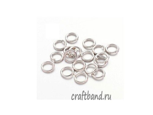 Соединительные кольца 5 мм. серебро 10 шт.