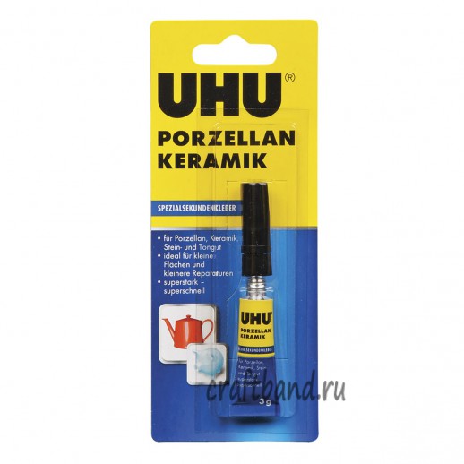 47695 Клей для фарфора/керамики секундный Porzellan Keramik UHU 3 г в блистере