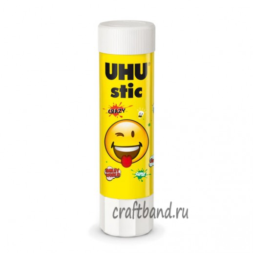9 Клей-карандаш дизайн UHU Stic СМАЙЛИКИ 8,2 г (1 шт) в ассортименте