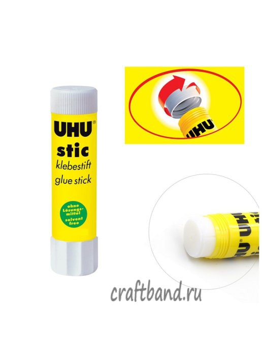 9 Клей-карандаш дизайн UHU Stic СМАЙЛИКИ 8,2 г (1 шт) в ассортименте