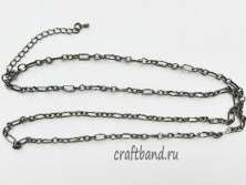 Цепь для бижутерии фигаро с замком и удлинителем
